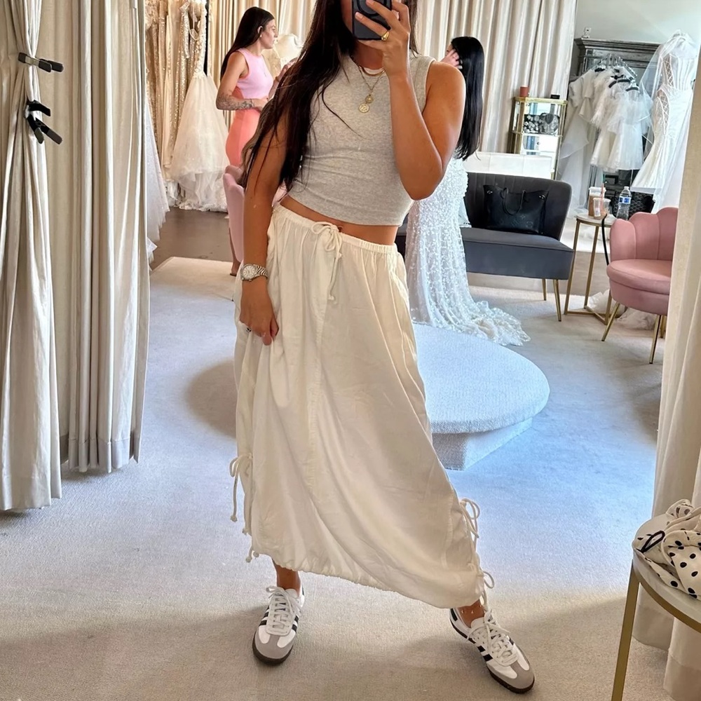 free people picture perfect parachute skirt white XS